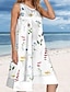 Χαμηλού Κόστους Print Φορέματα-Γυναικεία Καθημερινό φόρεμα Αμάνικο φόρεμα Φλοράλ Στάμπα Λαιμόκοψη U Μίνι φόρεμα Ημερομηνία Διακοπές Αμάνικο Καλοκαίρι Άνοιξη