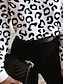 voordelige Damesblouses en -shirts-Dames Overhemd Blouse Luipaard Afdrukken Casual Modieus Streetwear Lange mouw V-hals Wit Lente &amp; Herfst