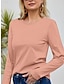 voordelige Basisshirts voor dames-Overhemd T-shirt Blouse Dames Zwart Wit Blozend Roze Effen Standaard Straat Dagelijks Basic Modern Ronde hals Normale pasvorm S