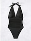 cheap One-piece swimsuits-Women&#039;s Swimwear One Piece Normal Swimsuit Open Back Plain Beach Wear Holiday Bathing Suits