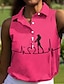 abordables Collection de créateurs-Femme T-shirt POLO vêtements de golf Rose Rouge Sans Manches Protection Solaire Poids Léger T-shirt Top Vêtements de golf pour femmes, tenues, vêtements