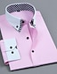 billige Skjorter-fritidsskjorte herre med lang ermet jakkeslag ensfarget bomullsblanding hvit rosa lys lilla 2023，38/s，39/m, 40/l，41/xl，42/2xl，43/3xl, 44/4xl