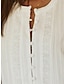 abordables robes unies-robe blanche Robe dentelle Robe casual Femme Mini robe Dentelle Patchwork Plein Air Rendez-vous Vacances Vêtement de rue basique Mao Sans Manches Ample Blanche S M L XL