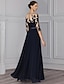 cheap Mother of the Bride Dresses-Jumpsuit / Pantsuit Mother of the Bride Dress Formal Wedding Guest Elegant Party Scoop Neck Ankle Length Chiffon Lace 3/4 Length Sleeve with Appliques 2024