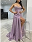 cheap Prom Dresses-A-Line Prom Dresses Corsets Dress Wedding Guest Wedding Party Sweep / Brush Train Sleeveless Spaghetti Strap Fall Wedding Reception Tulle with Glitter Pleats 2024
