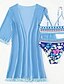 abordables Cuerpos sexys-Mujer Normal Pijamas Cuerpos sexys Conjuntos Flores caliente Sensual Vacaciones Hogar Cama Natación Poliéster Secado rápido Al Aire Libre Sin Mangas 3 Piezas Verano Azul Piscina