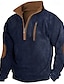 abordables Camisetas casuales de hombre-Hombre Camiseta Camiseta de punto gofre Camiseta superior Camisa de manga larga Bloque de color Cremallera de un cuarto Calle Vacaciones Manga Larga Retazos Cremallera Ropa Moda Design Básico