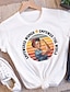 billige T-skjorter til kvinner-Dame T skjorte 100 % bomull Black Rosie the Riveter Inspired Shirt Graphic Tee Phenomenal Black Woman Stripet Bokstaver Daglig Helg Årgang Mote Kortermet Rund hals Svart Alle årstider