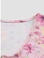 billige Kjoler med trykt mønster-Dame Uformell kjole Blomstret Trykt mønster V-hals Mini kjole Bohem Feriereise Kortermet Sommer