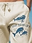 Χαμηλού Κόστους Ανδρικό βαμβακερό λινό παντελόνι-animal dolphin printed ανδρικό βαμβακερό λινό vintage παντελόνι ελαστικό σχέδιο με κορδόνι παντελόνι ίσιο παντελόνι υπαίθριο καθημερινό ντύσιμο streetwear παντελόνι με ελαστικότητα στη μέση