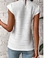 cheap Basic Women&#039;s Tops-Shirt Blouse Women&#039;s White Solid Color Sexy Street Daily Fashion V Neck S