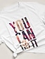 halpa Naisten T-paidat-Naisten T-paita 100% puuvilla You Can Do It Tshirts Woman Empowerment Shirt Kirjain Kukka Päivittäin Pyhäpäivä Muoti Klassinen Lyhythihainen Pyöreä kaula-aukko Valkoinen Kaikki vuodenajat