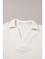 ieftine Bluze simple pentru femei-Cămașă Bluză Pentru femei Negru Alb Bej Culoare solidă Sexy Stradă Zilnic Modă În V Tesatura de vafe S