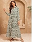 cheap Print Casual Dress-Geometric Print Maxi Dress Resort Wear