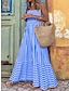 cheap Print Dresses-Women&#039;s Casual Dress A Line Dress Slip Dress Stripe Backless Print Strap Long Dress Maxi Dress Vacation Beach Sleeveless Summer