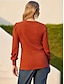 preiswerte Basic-Damenoberteile-Bluse Damen Schwarz Rosa Orange Solide / einfarbig Puffärmel Heim Täglich Modisch Rundhalsausschnitt Regular Fit S