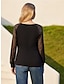 abordables Tops Basiques pour femmes-T shirt Tee Femme Noir Blanche Kaki Couleur unie / unie Maille du quotidien Mode Col V Standard S