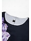 billige Kjoler med tryk-Dame Hverdagskjole T shirt kjole Blomstret Trykt mønster Rund hals Midikjole Stævnemøde Ferierejse Kortærmet Forår
