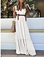 cheap Plain Dresses-Women&#039;s Casual Dress White Lace Wedding Dress Long Dress Maxi Dress Ruffle with Sleeve Date Streetwear Maxi V Neck Sleeveless Black White Khaki Color