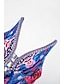 preiswerte Designer-Bademode-Himmelblauer, einteiliger Badeanzug mit Leoparden-Folk-Print und V-Ausschnitt