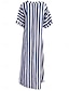 cheap Print Dresses-Women&#039;s Casual Dress Print Shirt Collar Long Dress Maxi Dress Vacation Short Sleeve Summer