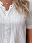 cheap Plain Dresses-Women&#039;s White Dress Mini Dress Lace Date Streetwear V Neck Short Sleeve White Color
