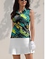 billige Designerkolleksjon-Dame POLO T-skjorte Gul Ermeløs Solbeskyttelse Topper Dame golfantrekk Klær Antrekk Bruk klær