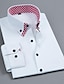 voordelige Overhemden-heren casual overhemd standaard pasvorm lange mouw revers effen kleur katoenmix wit roze lichtpaars 2023，38/s，39/m, 40/l，41/xl，42/2xl，43/3xl, 44/4xl