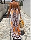 Χαμηλού Κόστους Print Φορέματα-Γυναικεία Καθημερινό φόρεμα Κοντομάνικο φόρεμα Φλοράλ Στάμπα Τιράντες Μακρύ Φόρεμα Μάξι Φόρεμα Βοημία Διακοπές Αμάνικο Καλοκαίρι
