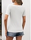 preiswerte Basic-Damenoberteile-T Shirt Damen Schwarz Weiß Blau Feste Farbe Ausgeschnitten Strasse Täglich Modisch Rundhalsausschnitt S
