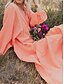 abordables Robes-Femmes Rose Claire Orange Rose rouge Été Printemps Robe maxi Robes inspirées du lin Robe Décontractée Basique Moderne Quotidien Week-end Coupe Ample Uni Col en V