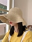 ieftine Pălării Damă-1 buc pălărie de găleată din paie croșetată, clasică, de culoare solidă, cu respirație, pălării de soare de vară, la modă, ocazională, pentru călătorii în aer liber, pentru femei, fete