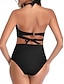 cheap Bikini Sets-Women&#039;s Swimwear Bikini Shorts Swimsuit Halter 2 Piece Criss Cross Plain Stylish Push Up Bathing Suits