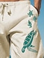 olcso Férfi pamut vászonnadrág-állati hal teknős mintás férfi pamutvászon hawaii nadrág elasztikus húzózsinóros design nadrág egyenes szárú nadrág kültéri napi viselet utcai viselet derék közepén rugalmas nadrág