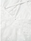 economico abiti semplici-Per donna Abito da sposa in pizzo bianco Mini abito con manica Appuntamento Da mare Spiaggia Boemia Con bretelline Senza maniche Bianco Colore