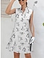 baratos Coleção de designers-Mulheres vestido de golfe Preto Branco Sem Manga Desenho Animado Roupas femininas de golfe, roupas, roupas, roupas