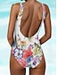 cheap One-piece swimsuits-Women&#039;s Normal Swimwear One Piece Monokini Bathing Suits Swimsuit Open Back Printing High Waisted Floral Scoop Neck Sports Fashion Bathing Suits