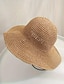 baratos Chapéus de Palha-Chapéu de balde de palha de crochê clássico cor sólida respirável chapéus de sol verão na moda casual viagem ao ar livre chapéus de praia para mulheres meninas