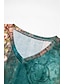 ieftine Costume din Două Piese-Pentru femei Tricou Seturi de pantaloni scurți Floral Casul / Zilnic Imprimeu Verde Deschis Manșon scurt Modă În V Vară