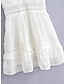 economico abiti semplici-Per donna Vestito bianco Mini abito Cotone con manica Appuntamento Da mare Streetwear Linea A A V Senza maniche Bianco Colore