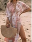 preiswerte Bedruckte Kleider-Damen Casual kleid Blumen Paisley-Muster Gespleisst Bedruckt V Ausschnitt kleid lang Böhmen Hawaiianisch Urlaub Strand Halbe Ärmel Sommer