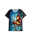 preiswerte T-Shirts für Damen-Damen T Shirt Vogel Täglich Wochenende Bedruckt Blau Kurzarm Modisch Rundhalsausschnitt Sommer