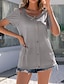 cheap Women&#039;s Blouses &amp; Shirts-Women&#039;s Shirt Blouse Plain Casual Button Cut Out Cold Shoulder Black Short Sleeve Fashion Round Neck Summer