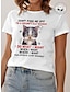 billiga T-shirts för damer-Dam T-shirt 100 % bomull Katt Bokstav Dagligen Helgen Mönster Vit Kortärmad Mode Rolig Rund hals Sommar