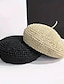 ieftine Pălării Damă-beretă subțire croșetată din paie pălării de culoare solidă șapcă de pictor casual berete ușoare respirabile pentru femei fete primăvară &amp; vară