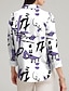 cheap Women&#039;s Blouses &amp; Shirts-Women&#039;s Shirt Blouse Graffiti Casual Holiday Button Print White Long Sleeve Fashion Shirt Collar Spring &amp;  Fall