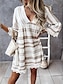 abordables Robes à motifs-Femme Robe casual Bloc de couleur Dentelle Patchwork Col V Mini robe Bohême Vacances Eté