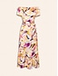 abordables robe décontractée imprimée-Satin Resort - Robe mi-longue imprimée à volants
