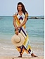 preiswerte Bedruckte Kleider-Damen Casual kleid Geometrisch Farbblock Gespleisst Bedruckt V Ausschnitt kleid lang Urlaub Kurzarm Sommer