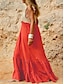Χαμηλού Κόστους σχεδίαση σετ φορεμάτων-Γυναικεία Σετ φορέματος δύο τεμαχίων Καθημερινό φόρεμα Φόρεμα από βαμβακερό λινό Boho Chic Φορέματα Διακοπές Παραλία Βασικό Μοντέρνα Δαντέλα Κουρελού Μακρύ Φόρεμα Μάξι Φόρεμα Λαιμόκοψη V Αμάνικο Σκέτο